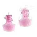 Sweet 15 Tiara Candle - Pink